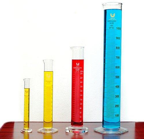 Cylindrical Glass Laboratory Cylinders, Color : Transparent