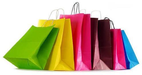 Rectangle Kraft Paper Shopping Carry Bag, Pattern : Plain