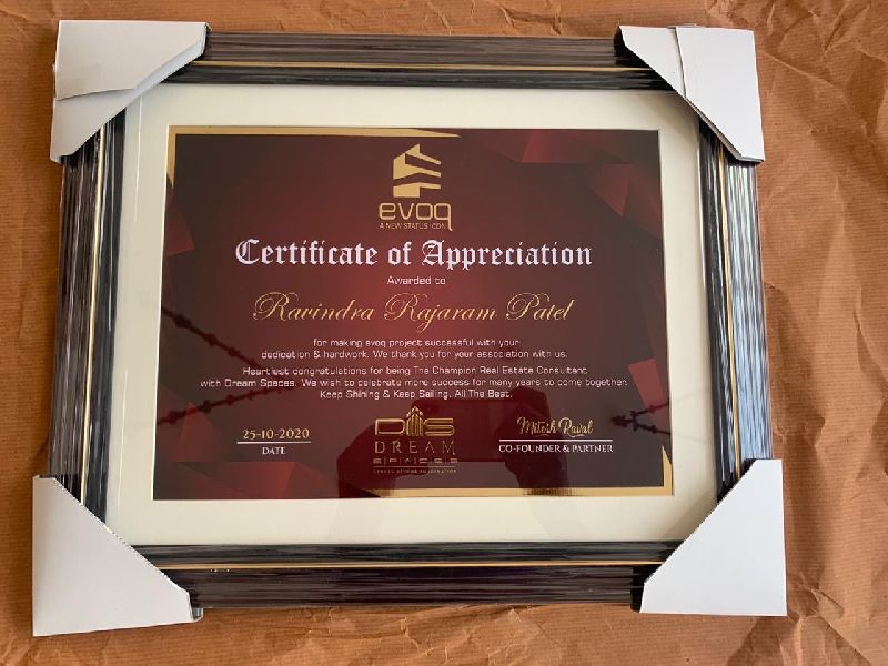 Certificate Framing Services
