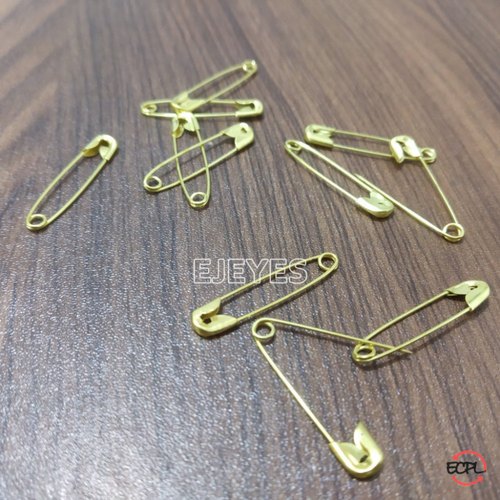 Brass Safety Pins, Color : Golden