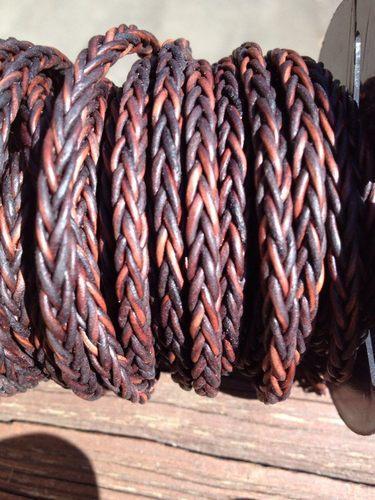 Leather Braided Cord, Color : Red, brown, Black