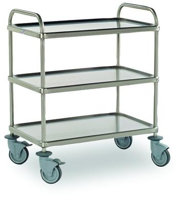 Stainless Steel Commercial Kitchen Trolleys, Color : Silver