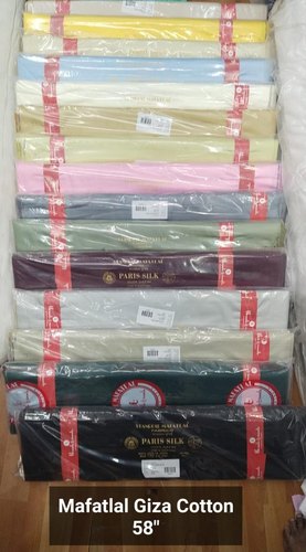 Giza Cotton Shirting Fabric, for Garments, Width : 52-60 Inch.Multisizes