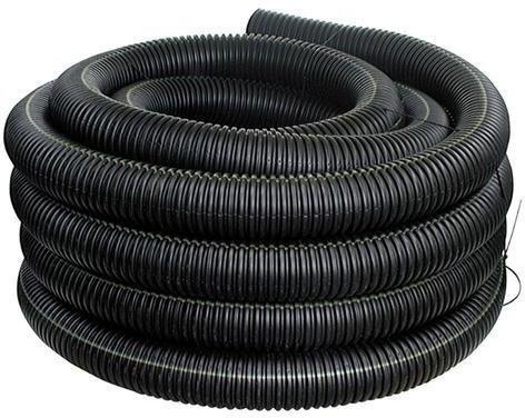 Round HDPE  Single Wall Corrugated Pipes, Color : Black