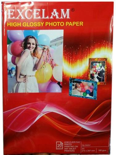 Excelam Plain High Glossy Photo Paper, Size : A4