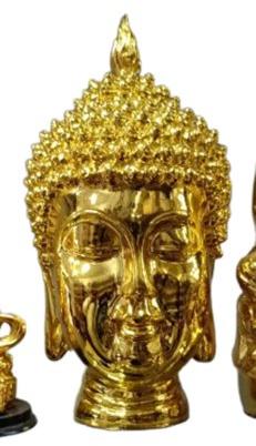 Chrome Golden Buddha Face Statue, Style : Religious