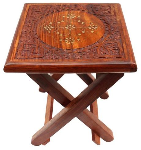 Wooden Folding Stool, Color : Brown