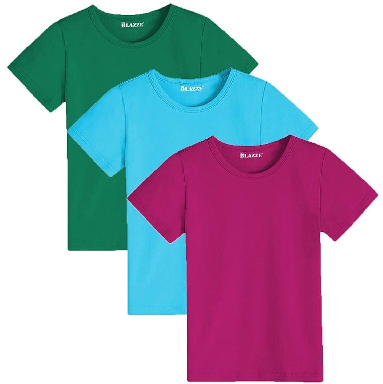 The Blazze Plain Girls Cotton T-Shirts