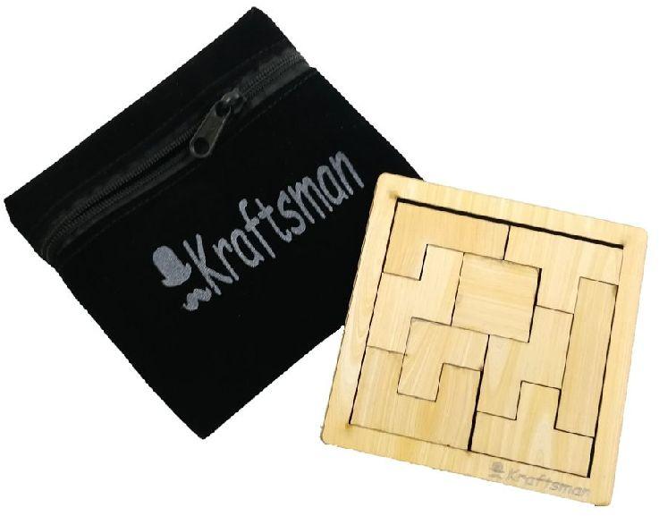 9 Pieces Portable Wooden Tetris Puzzle Game