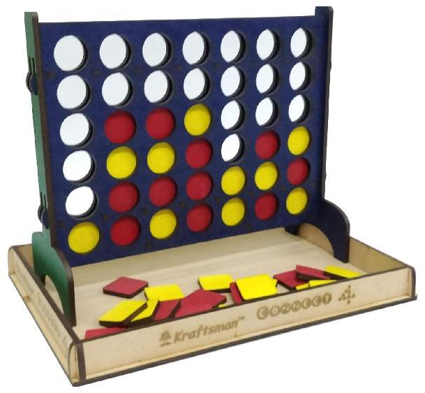 Get-4 In A Row Wooden Board Game