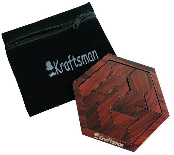 Portable Wooden Hexagon Puzzle Game