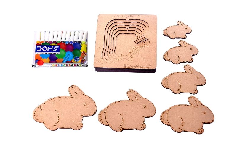 Wooden Bunny Shaped Layered Puzzle, for Playing, Style : Antique
