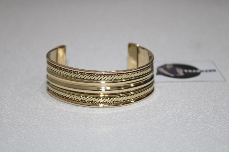 Brass Cuff Bracelet With Lining Design From Tradnary