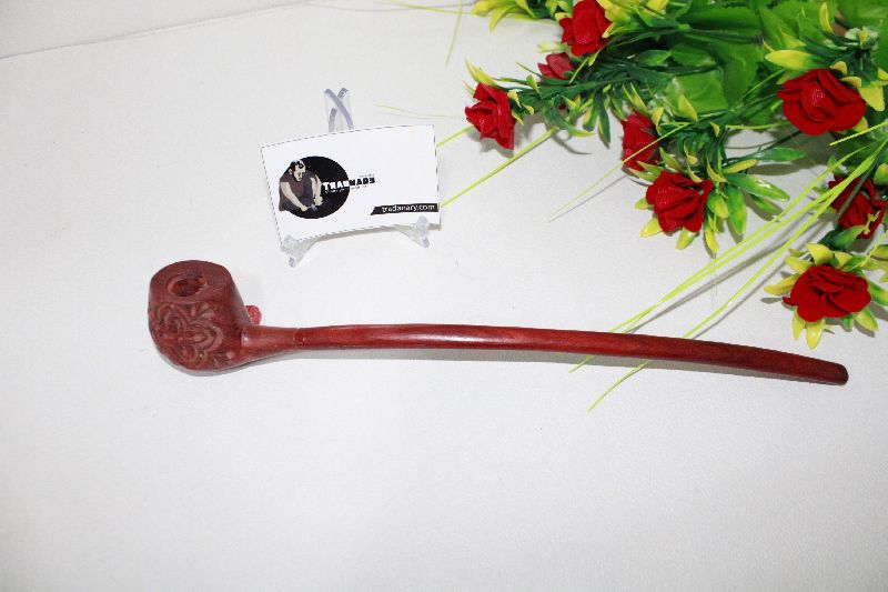 Carved hand carved long smoking pipe, Feature : Durable, Excellent Durability, Eye-catchy Look, Fine Finishing
