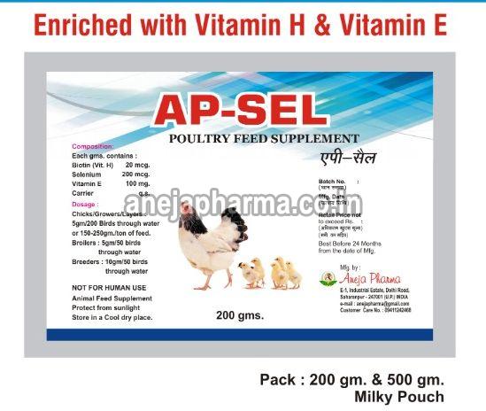 AP-SEL Poultry Feed Supplement, Packaging Size : 500gm, 200gm