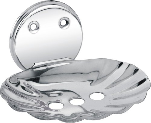 Silver Stainless Steel Flower Shape Soap Dish, for Bathroom Fittings, Size : Standard