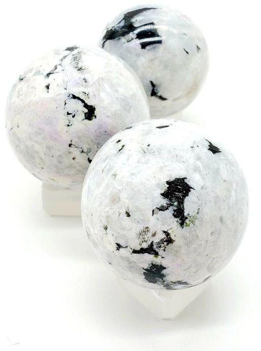 White Rainbow moonstone High quality polished sphere