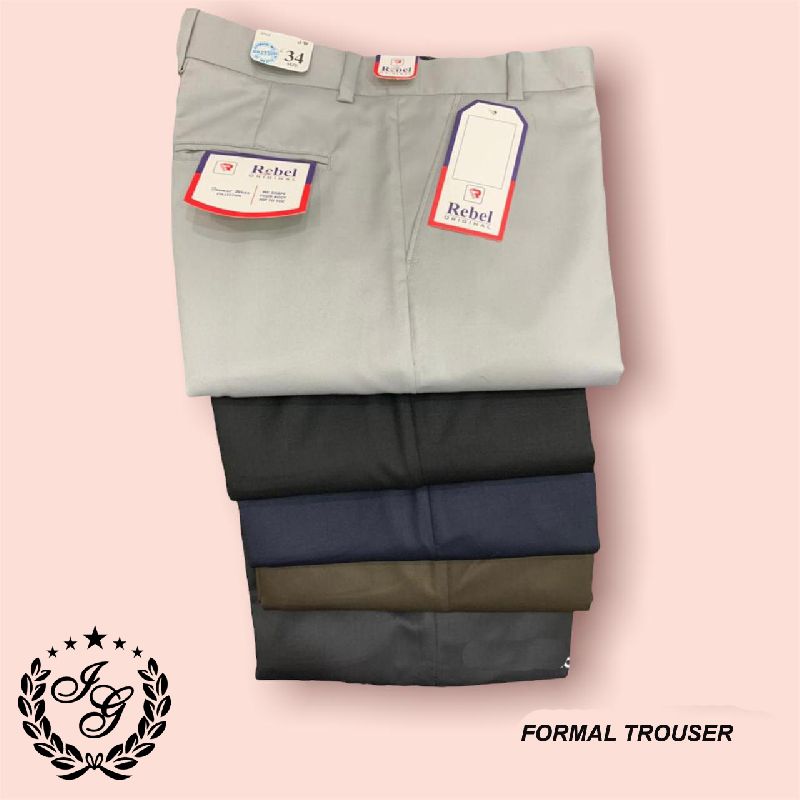 Plain Cotton Formal Rebel Trouser, Waist Size : 30-40inch