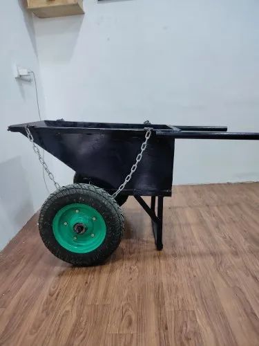 Mild Steel Double Wheel Barrow, Feature : Fine Finish, Light Weight, Preiium Quality