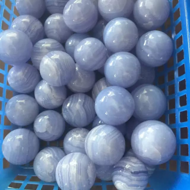 Angelite sphere ball, Color : sky blue