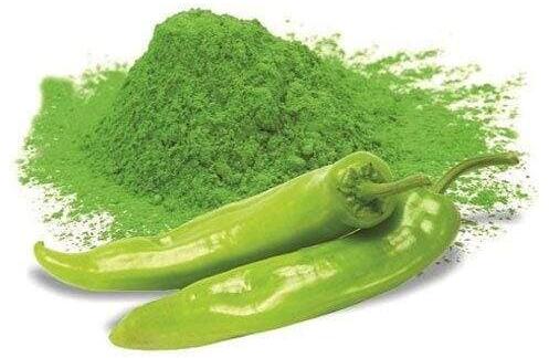 Blended Natural Green Chilli Powder, Packaging Type : Plastic Packet, Plastic Box