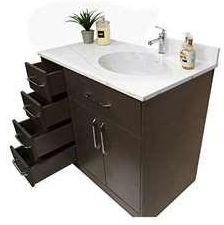 36x22x34.5 Inch Chocolate Brown Bathroom Vanity