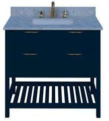 36x22x34.5 Inch Navy Blue Bathroom Vanity