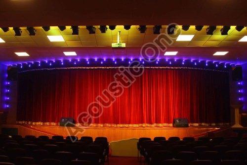 Plain Silk Auditorium Stage Curtain, Size : 10x15 Feet