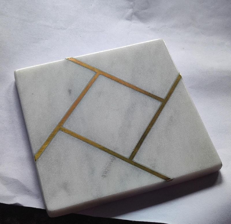 Square Marble Coaster, Pattern Plain, INR 70INR 75 / pcs by AJ Marble