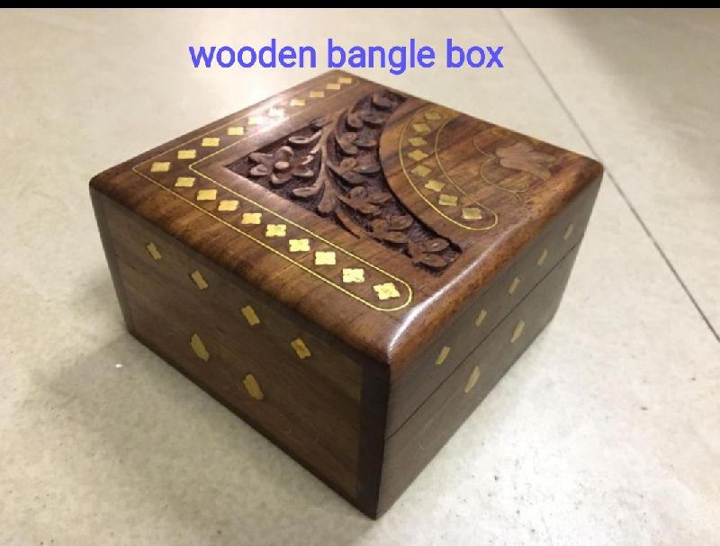 Polished Wooden Bangle Box, Shape : Square