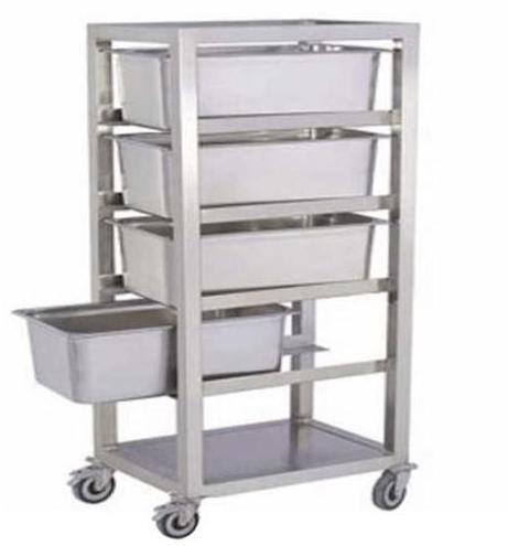 Stainless Steel Hospital Medicine Trolley