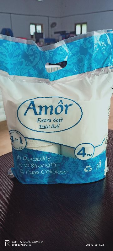 Amor Plain Paper Extra Soft Toilet Roll, Feature : Fine Finish, Premium Quality