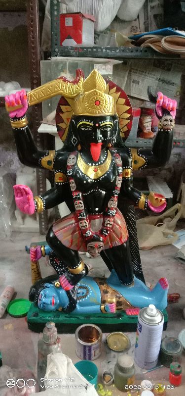 Stone Marble Kali Mata Statues, for Natural color, Pattern : Plain