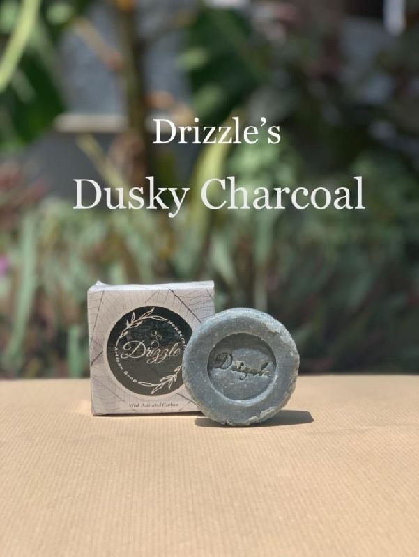 Drizzle Dusky Charcoal Handmade Soap, Packaging Type : Paper Box