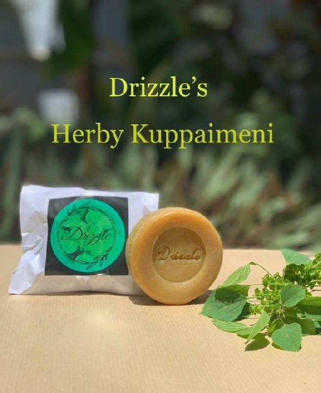 Drizzle Herby Kuppaimeni Handmade Soap, Packaging Type : Paper Box