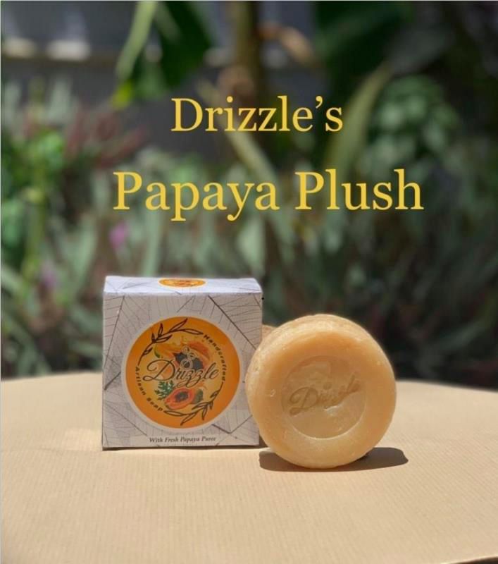 Drizzle Papaya Plush Handmade Soap, Packaging Type : Paper Box