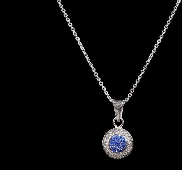 Blue and White Diamond Necklace
