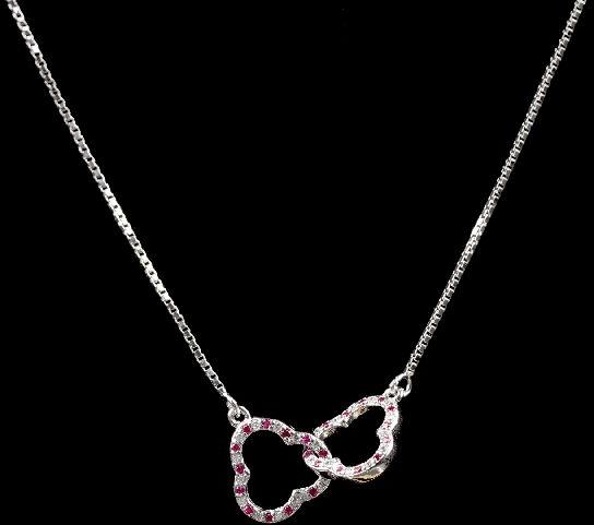 Double Heart Diamond Necklace