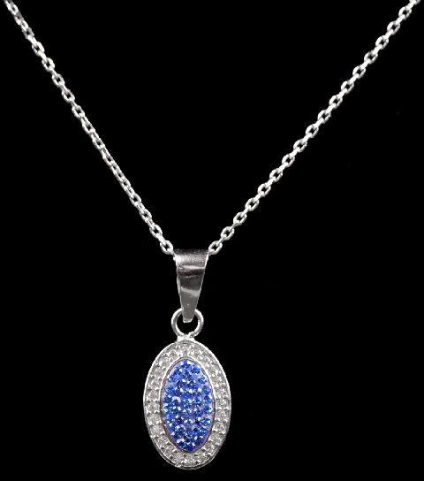 Dream Color Diamond Oval Shape Necklace