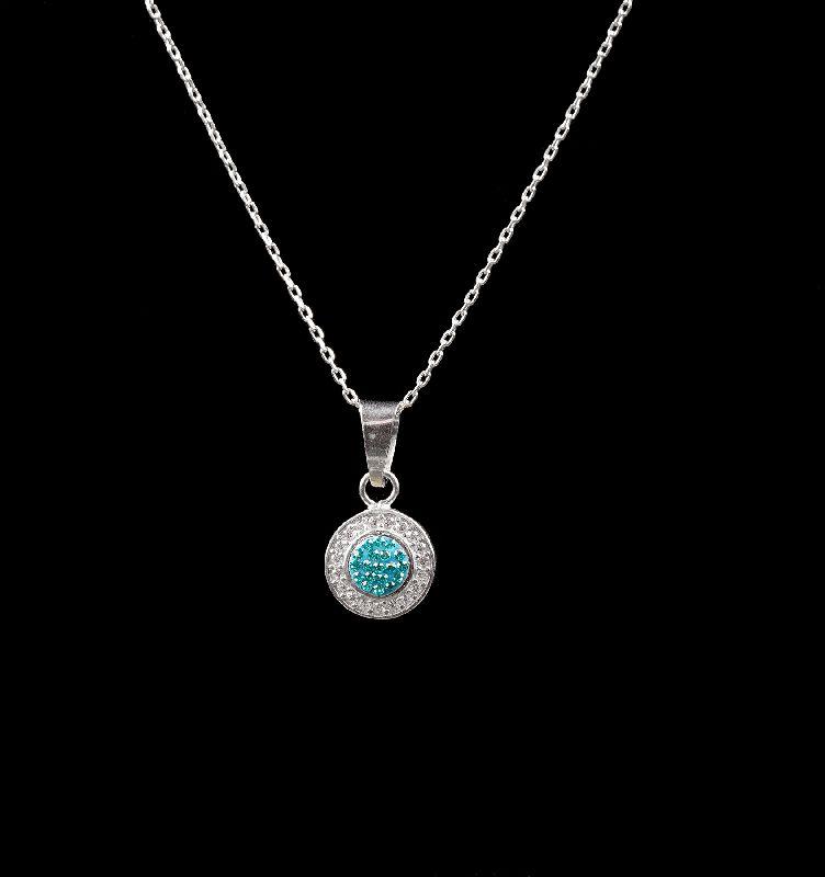 Neon Blue With White Diamond  Neckless