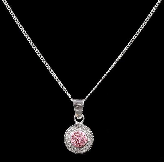 Peru Color Diamond Round Shape Necklace