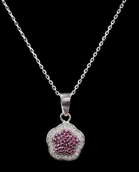 Plum Color Diamond Necklace