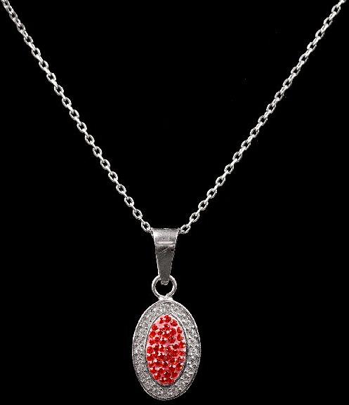 Red Color Diamond Necklace