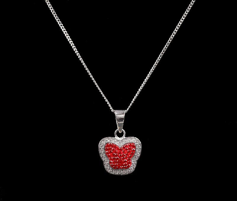 Red Diamond Butterfly Necklace