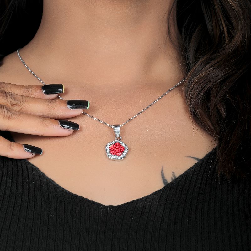 Red Diamond Hexagon Neckless