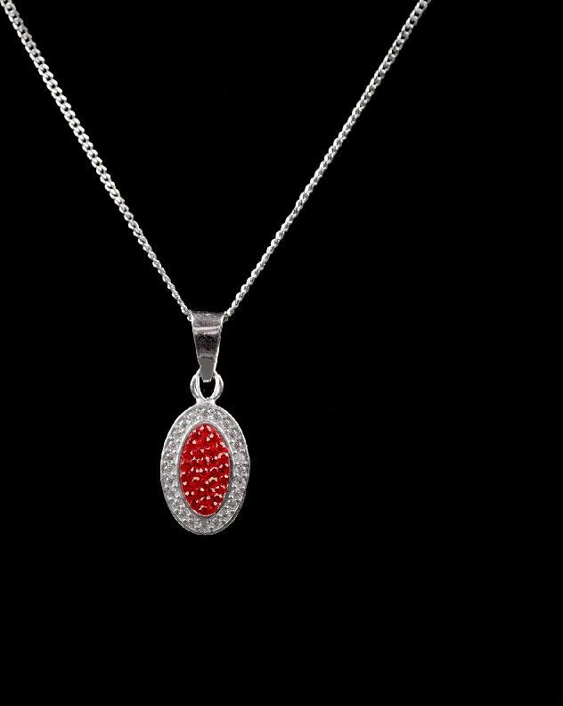 Red White Diamond Necklace