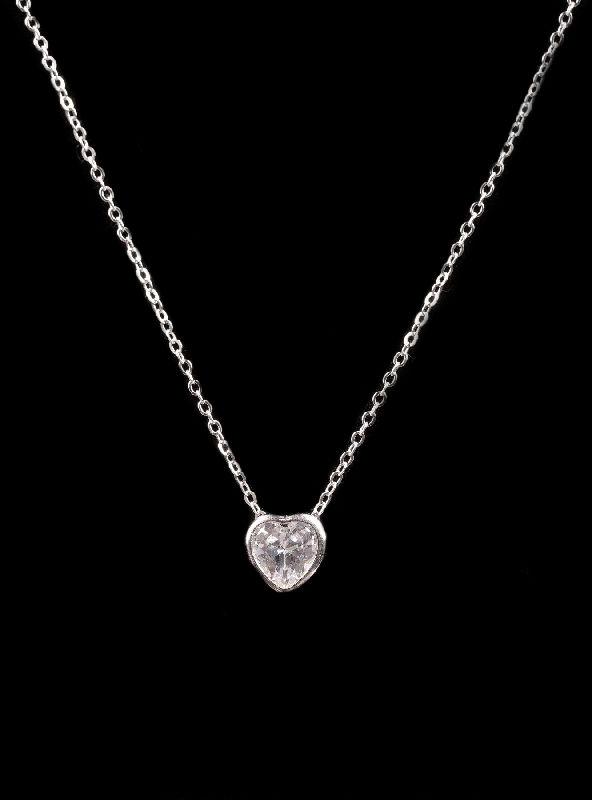 All Time Favorite Heart Solitaire Diamond Pendent Necklace