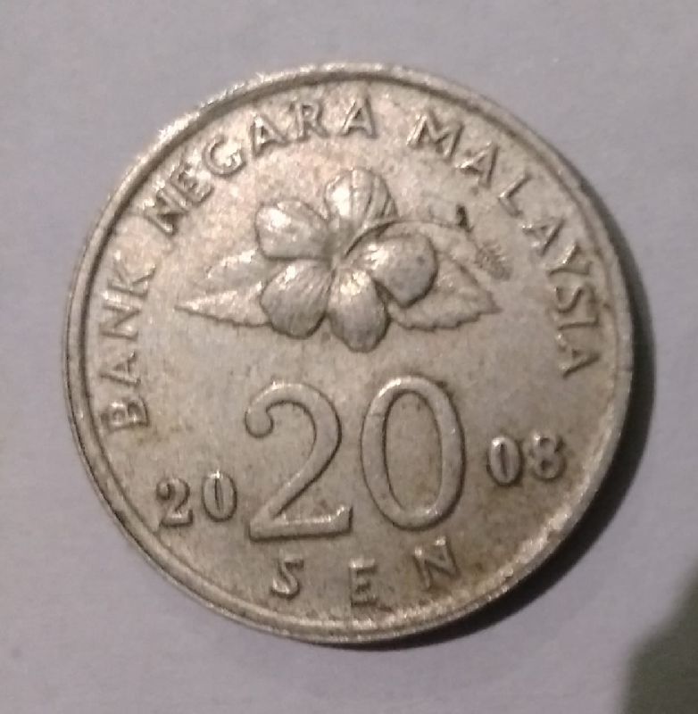 Malaysia 20 Sen 2008 Coin, Pattern : Engraved