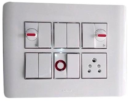 Poly Carbonate Switch Socket, Color : White