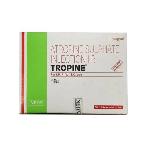 Atropine Sulphate Injection, Packaging Size 10x5Ampoules of 1ml